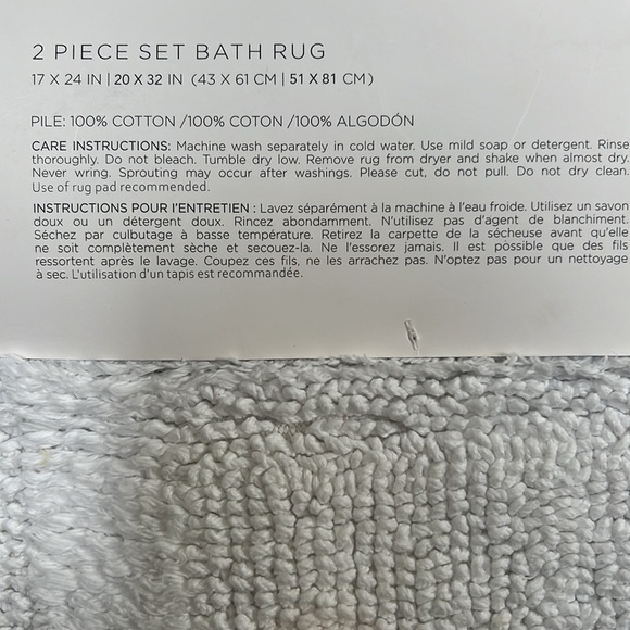 NWT OASIS white bath mat set - Picture 2 of 3